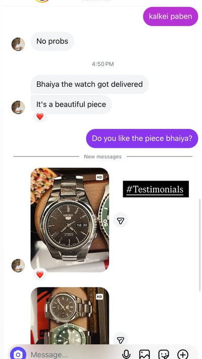 Customer conversation screenshot