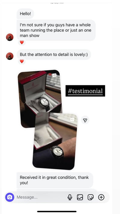 Customer conversation screenshot