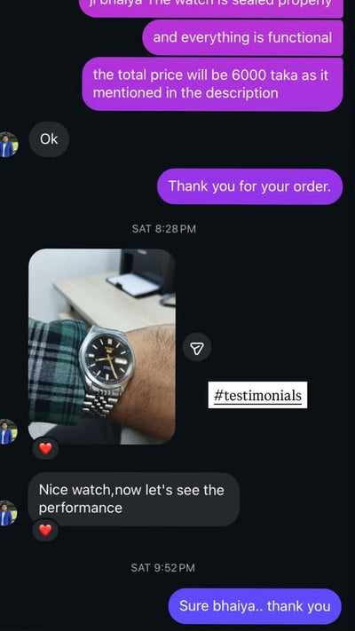 Customer conversation screenshot