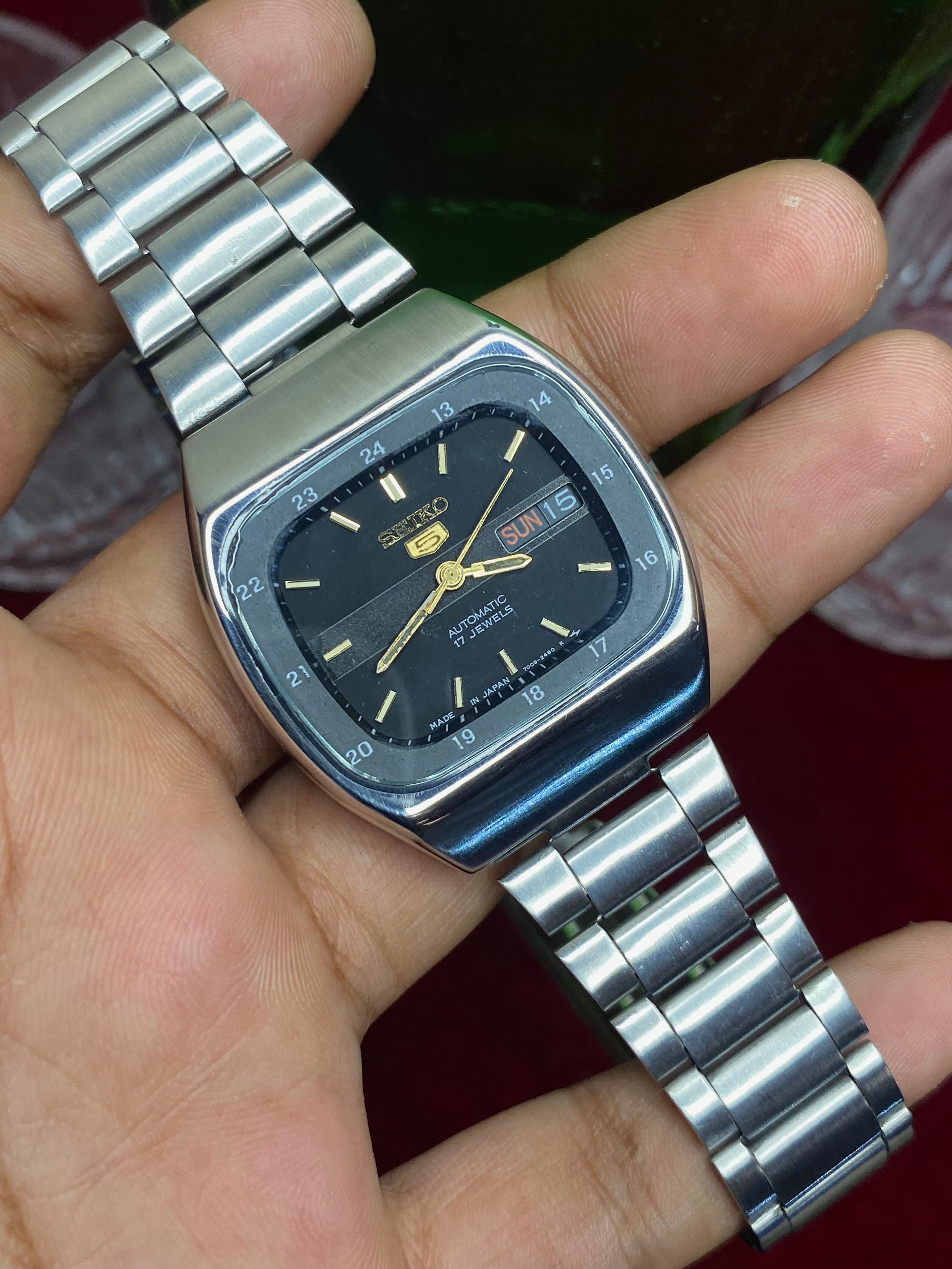 Seiko 5 Automatic — TV-Case Railway Black Dial | Ref 7009-3140.