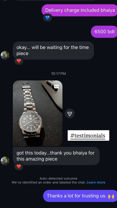 Customer conversation screenshot