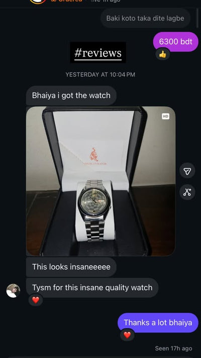 Customer conversation screenshot