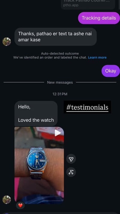 Customer conversation screenshot