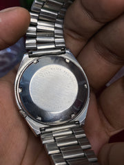 Seiko 5 — Silver Striped Dial with Crystal Accents | 38mm Japanese Automatic Watch.