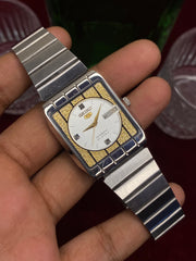 Seiko 5 Automatic — Gold-Inlay Tank White Dial | Ref 4219-5250.