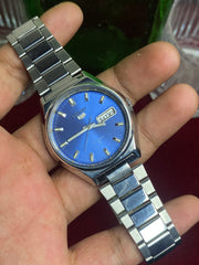 Seiko 5 Automatic — Electric Blue Sunburst Dial Watch | Ref 6309-8060.