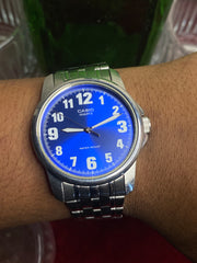 Rare Casio MTP-1216A Blue Numeric Dial Watch | Day-Date | Made in Japan