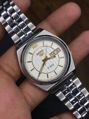 Seiko 5 — White Textured Dial | 38mm Japanese Automatic Watch.