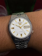 Seiko 5 “Linen White” — 7S26 Textured Dial Automatic watch.