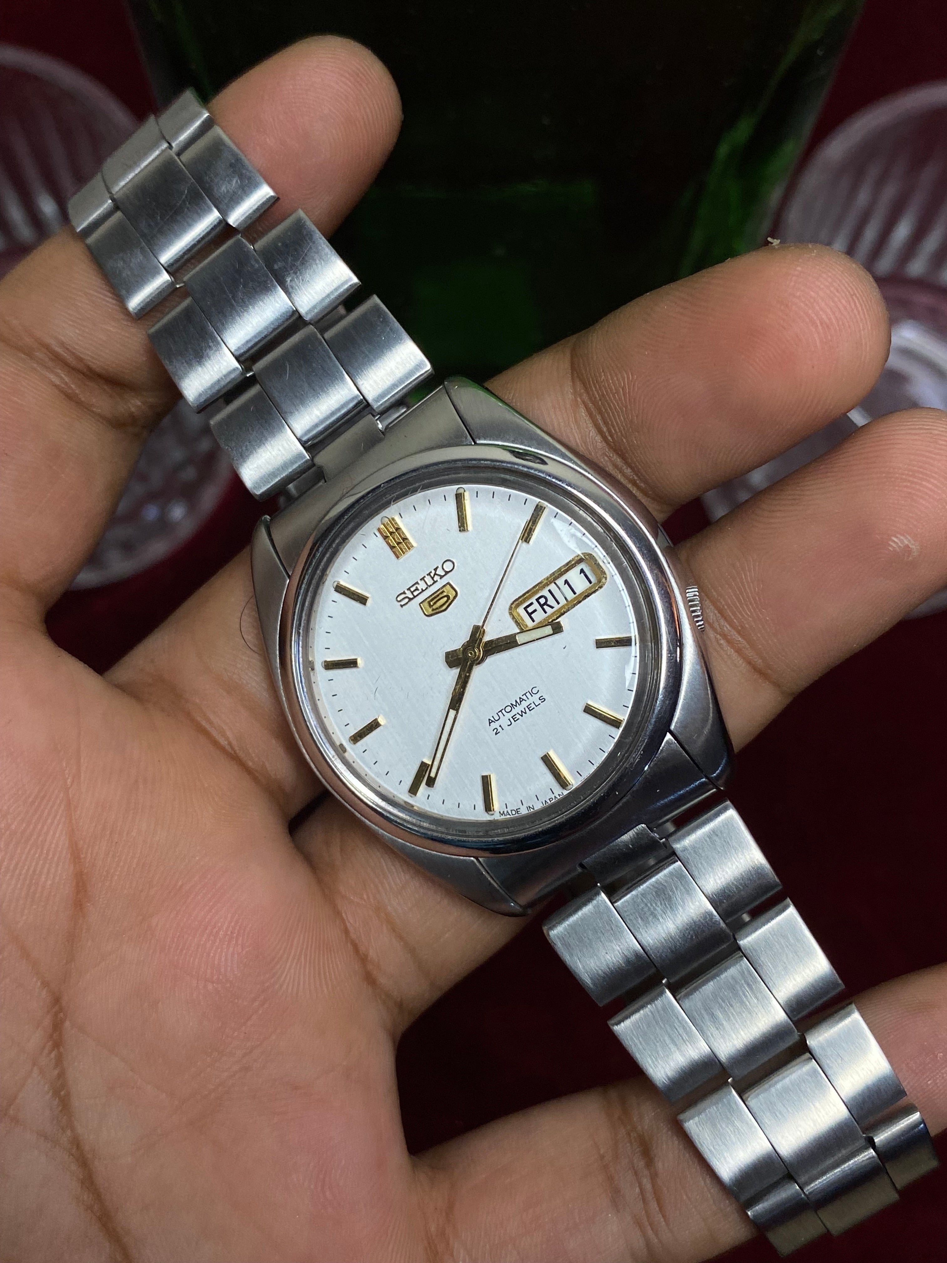 Seiko 5 Automatic — Silver Dial watch with Exhibition Back | Ref 7S26-0570.