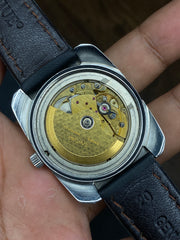 Vintage Historic Swiss Watch.
Super Rare Enicar DDA 180 “Tv-Style” Dark Textured Dial Watch Automatic Watch.