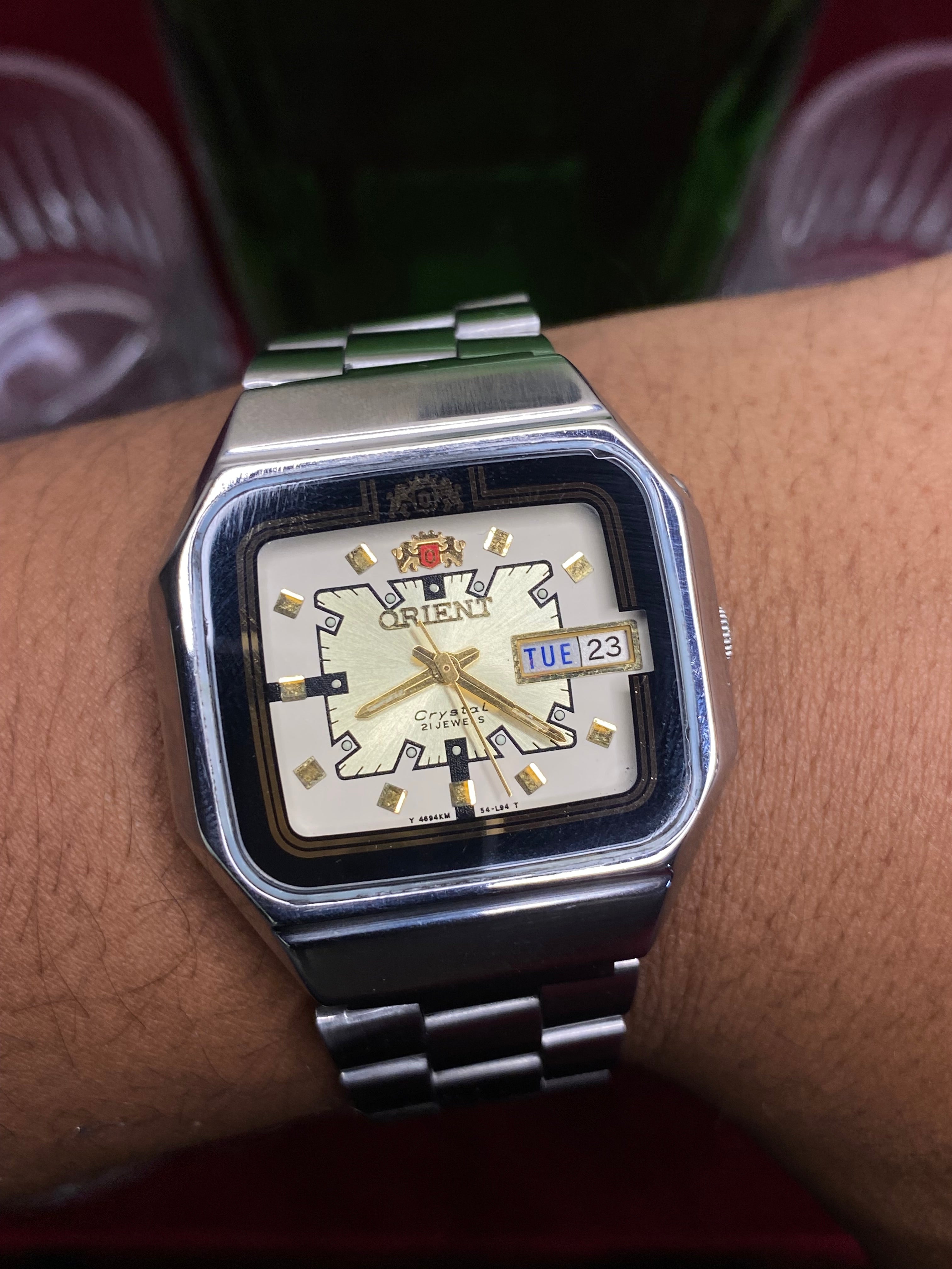 Orient Crystal Automatic — TV-Case Champagne Dial watch | Ref 469KM15-4.