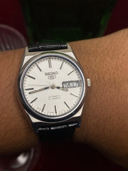 Seiko 5 “Open Heart” White Dial— 7S26 Exhibition Automatic Watch.