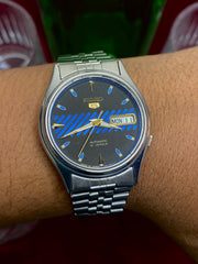 Seiko 5 “Equalizer” — 7S26 Blue-on-Black Automatic Watch With 21 jewels.
