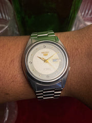 Seiko 5 “Frost & Ash” — 7009 Textured Two-Tone Automatic watch.
