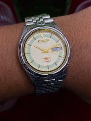 Citizen Automatic “Mint & Cream” — 8200 Two-Tone Dial Watch with Exhibition back.