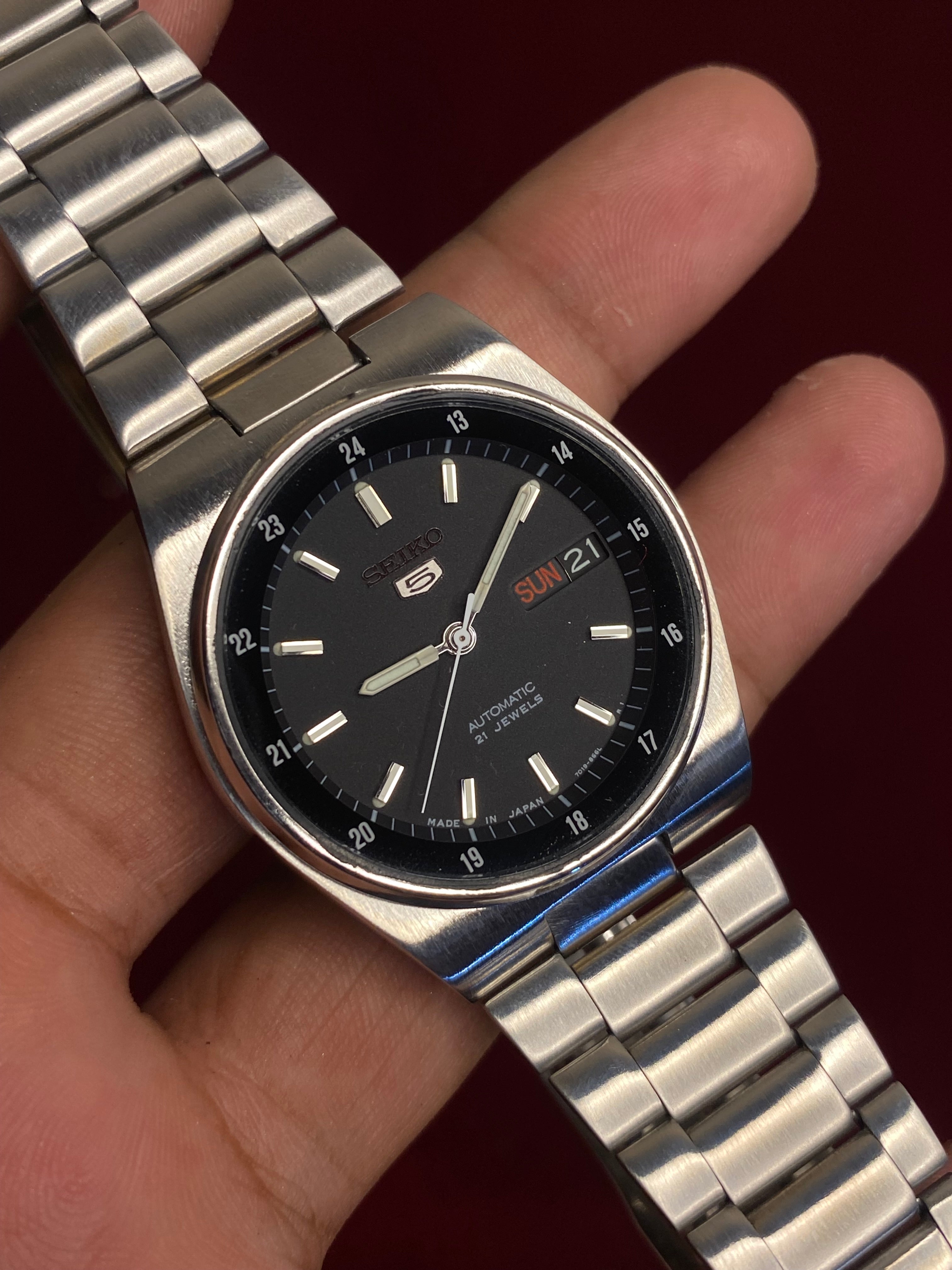 SEIKO 5 AUTOMATIC — “RAILWAY TIME ” | 38MM Grey Dial Watch | 7019-8281 A2.
