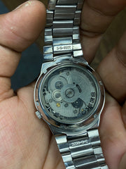 Seiko 5 — Dark Grey Sunburst Dial | 36mm Automatic with Exhibition Back Watch.
