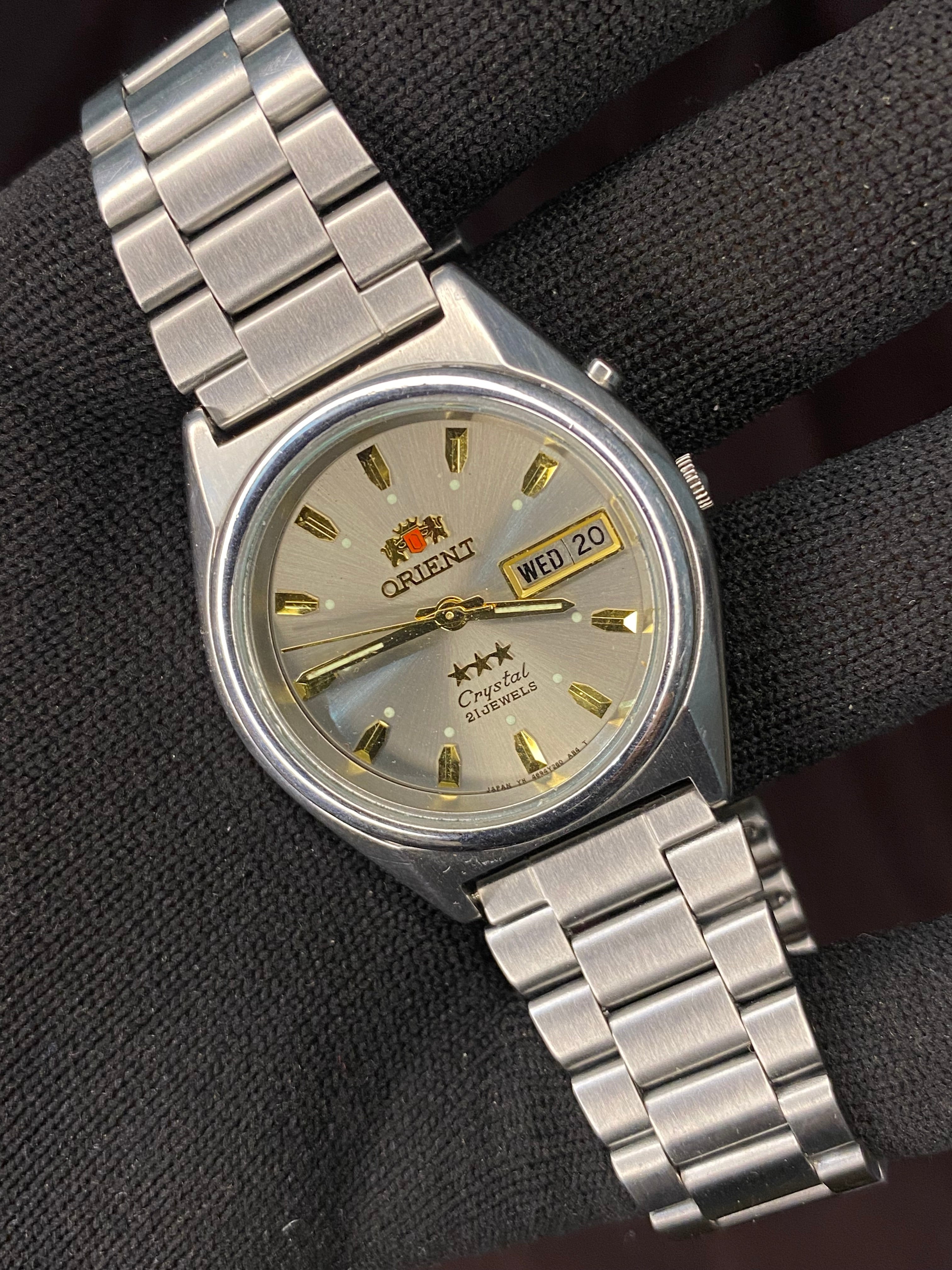 Orient Crystal Tri-Star Silver Dial Watch