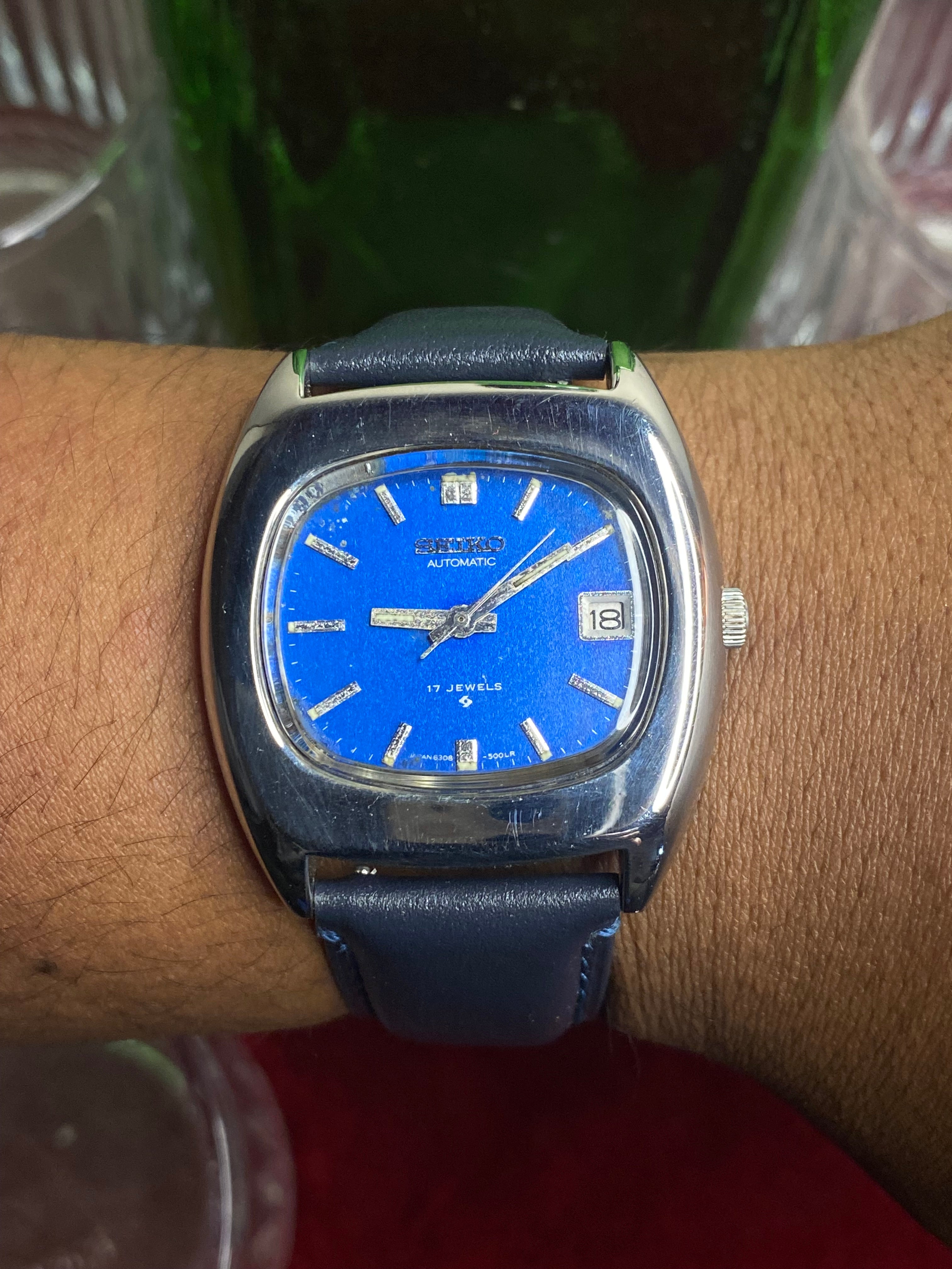 Super Rare Vintage Seiko 5 TV-Style Automatic Watch | Royal Blue Dial | Ref. 6308-5000