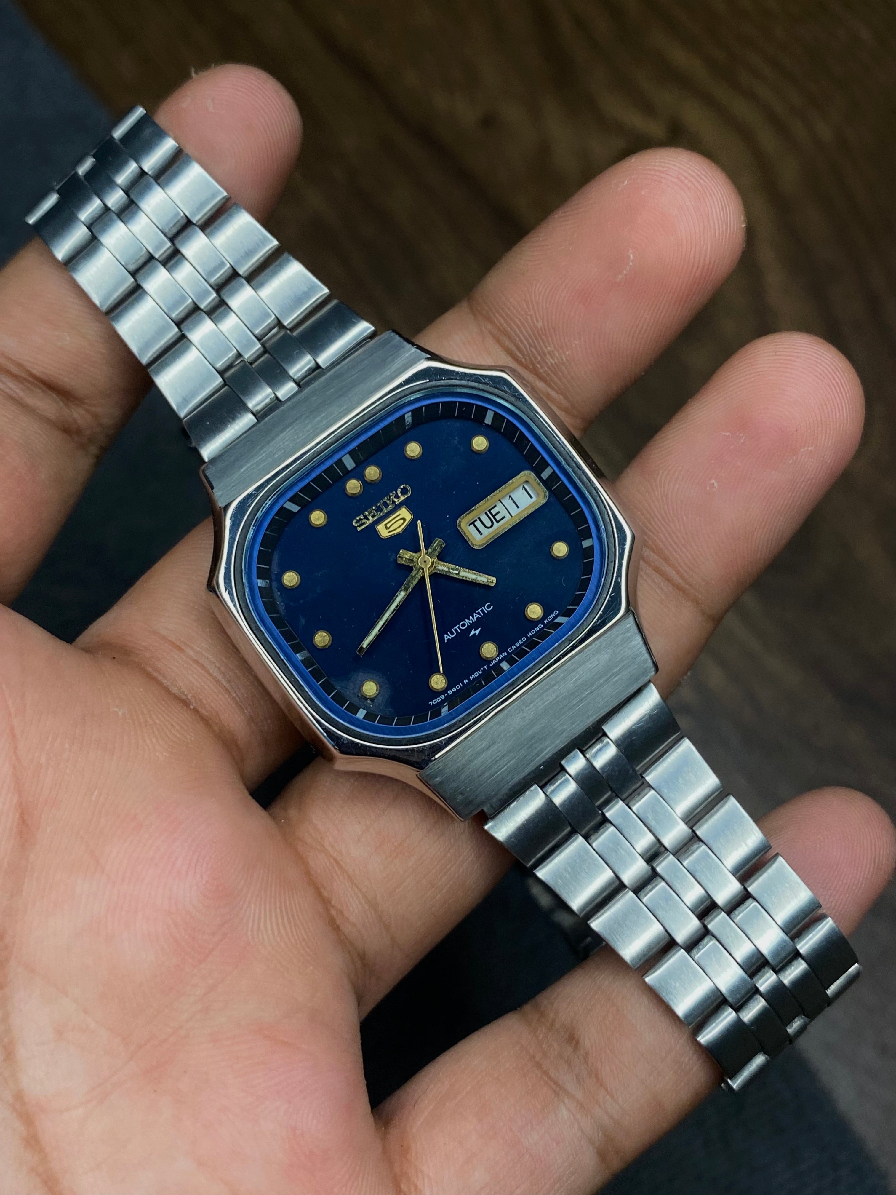 Seiko 5 — Blue Dial “TV-Shape” | Japanese Automatic Watch.