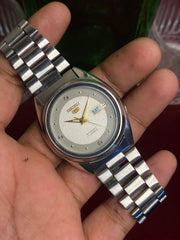 Seiko 5 “Frost & Ash” — 7009 Textured Two-Tone Automatic watch.