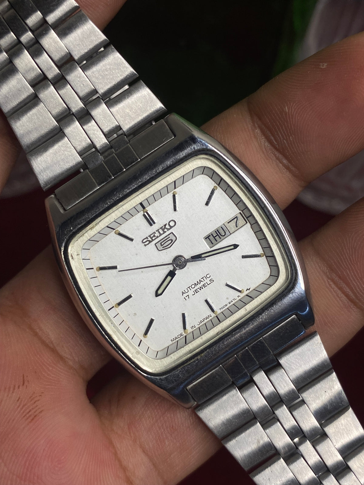 Seiko 5 “White Screen” — 7009 TV-Case Automatic watch.