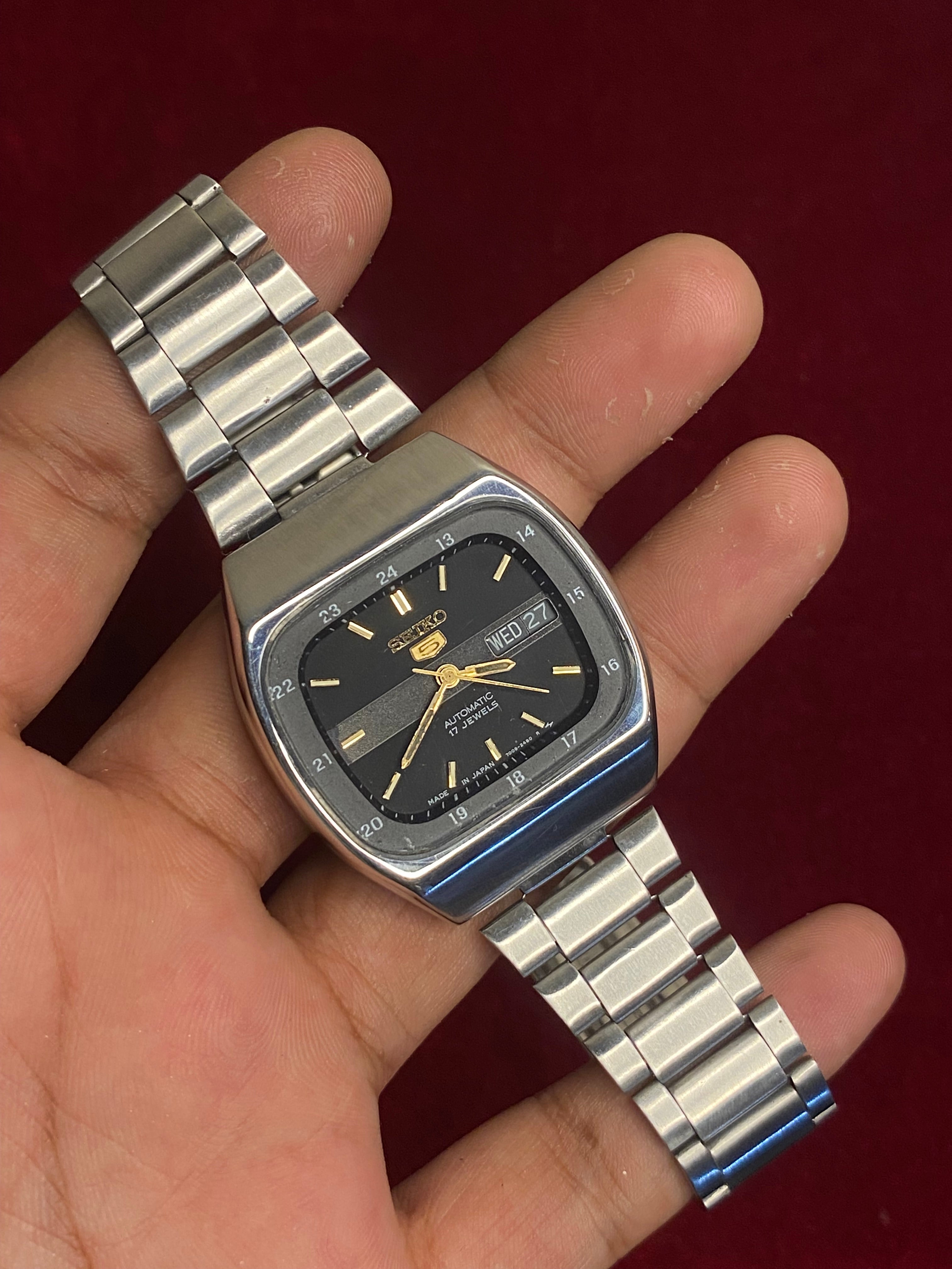 Seiko 5 Automatic — TV-Case Railway Black Dial | Ref 7009-3140