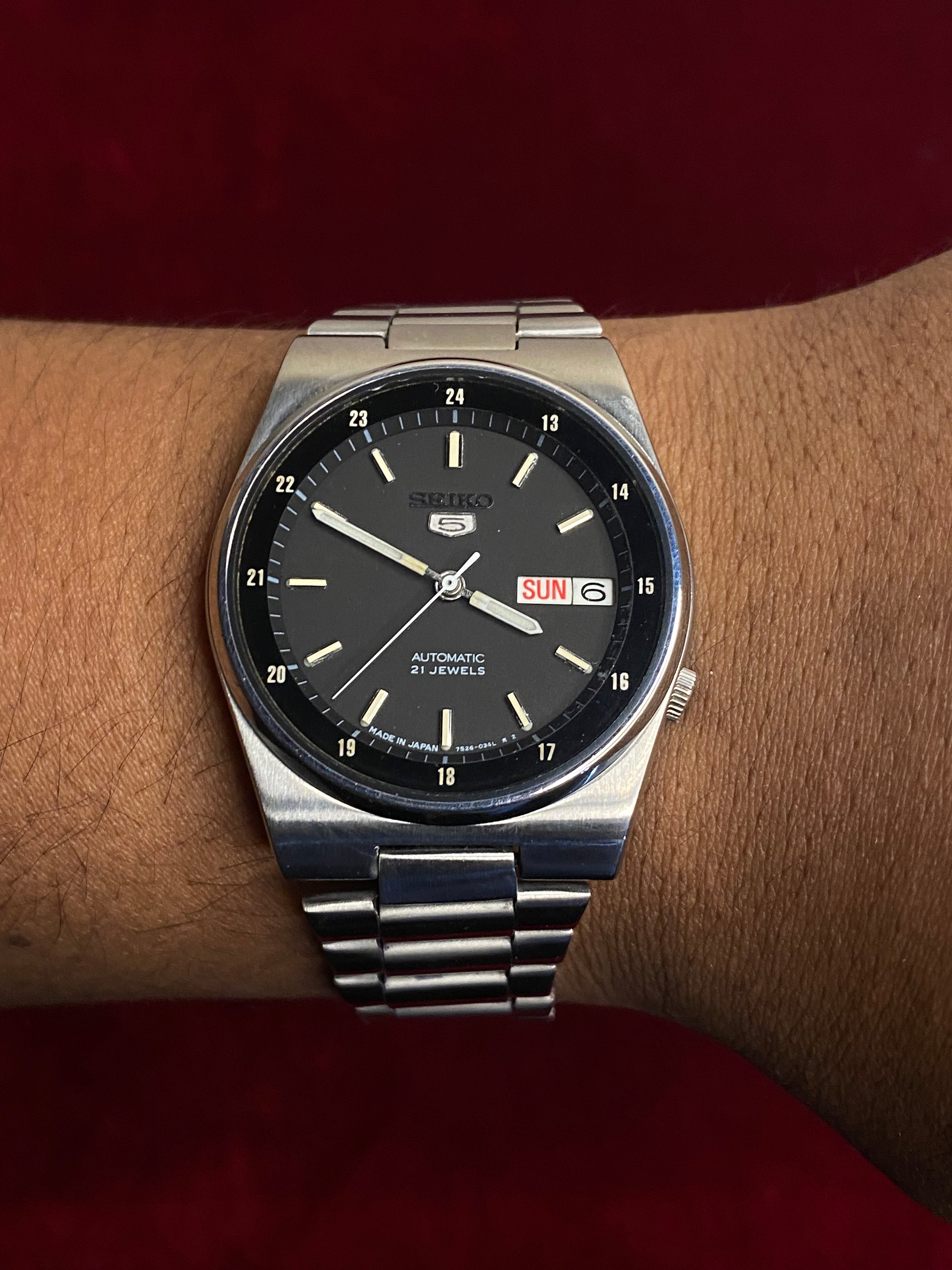 SEIKO 5 AUTOMATIC — "RAILWAY TIME" | 38MM Grey 24-Hour Dial Watch | 7S26-3160 A4.