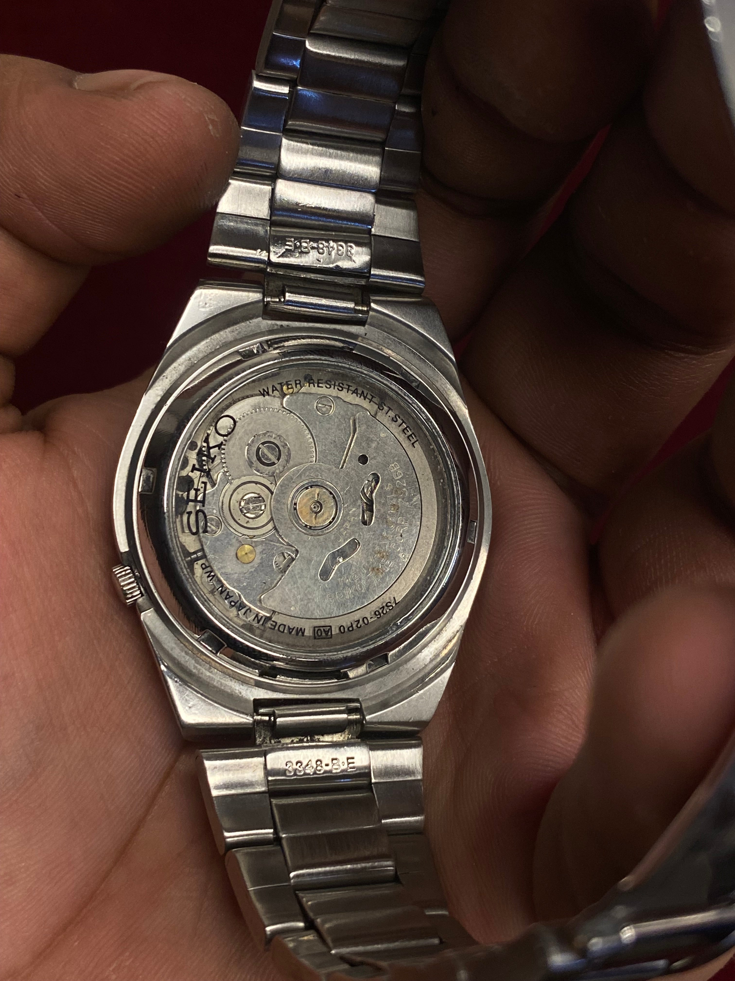 Seiko 5 SNKC55J1 — Black Dial, Red Seconds, Exhibition Caseback | Ref- 7S26-02P0.