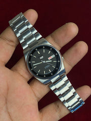 SEIKO 5 AUTOMATIC — "RAILWAY TIME" | 38MM Grey 24-Hour Dial Watch | 7S26-3160 A4.