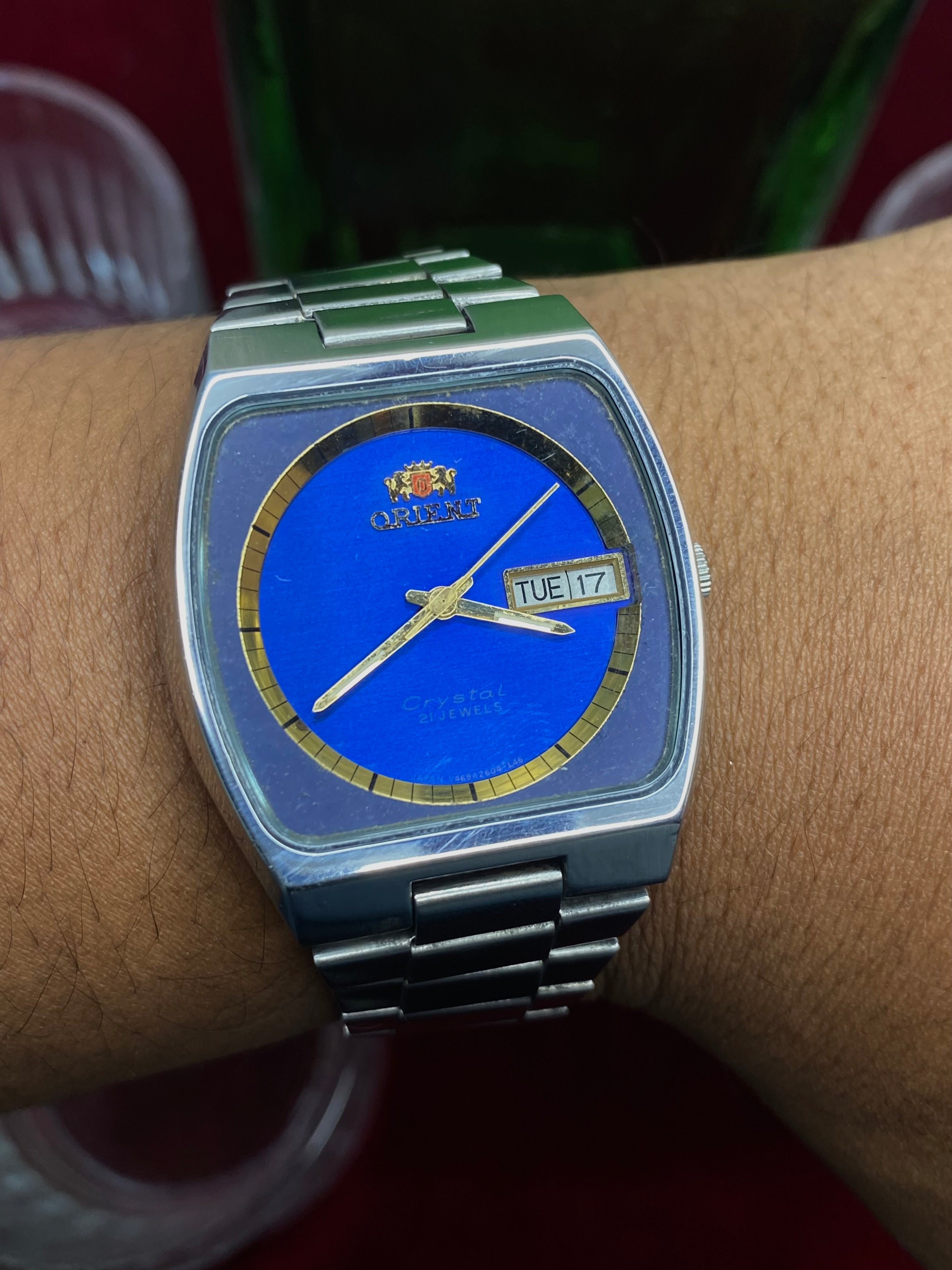 Orient Crystal “Cobalt TV” — 21-Jewel Automatic watch.