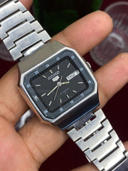 Seiko 5 “Railway Time” — Black TV Dial | 6309 Japanese Automatic watch.