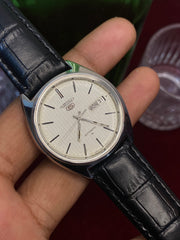 Seiko 5 — White Textured Dial | 38mm Japanese Automatic Watch With Leather Strap.