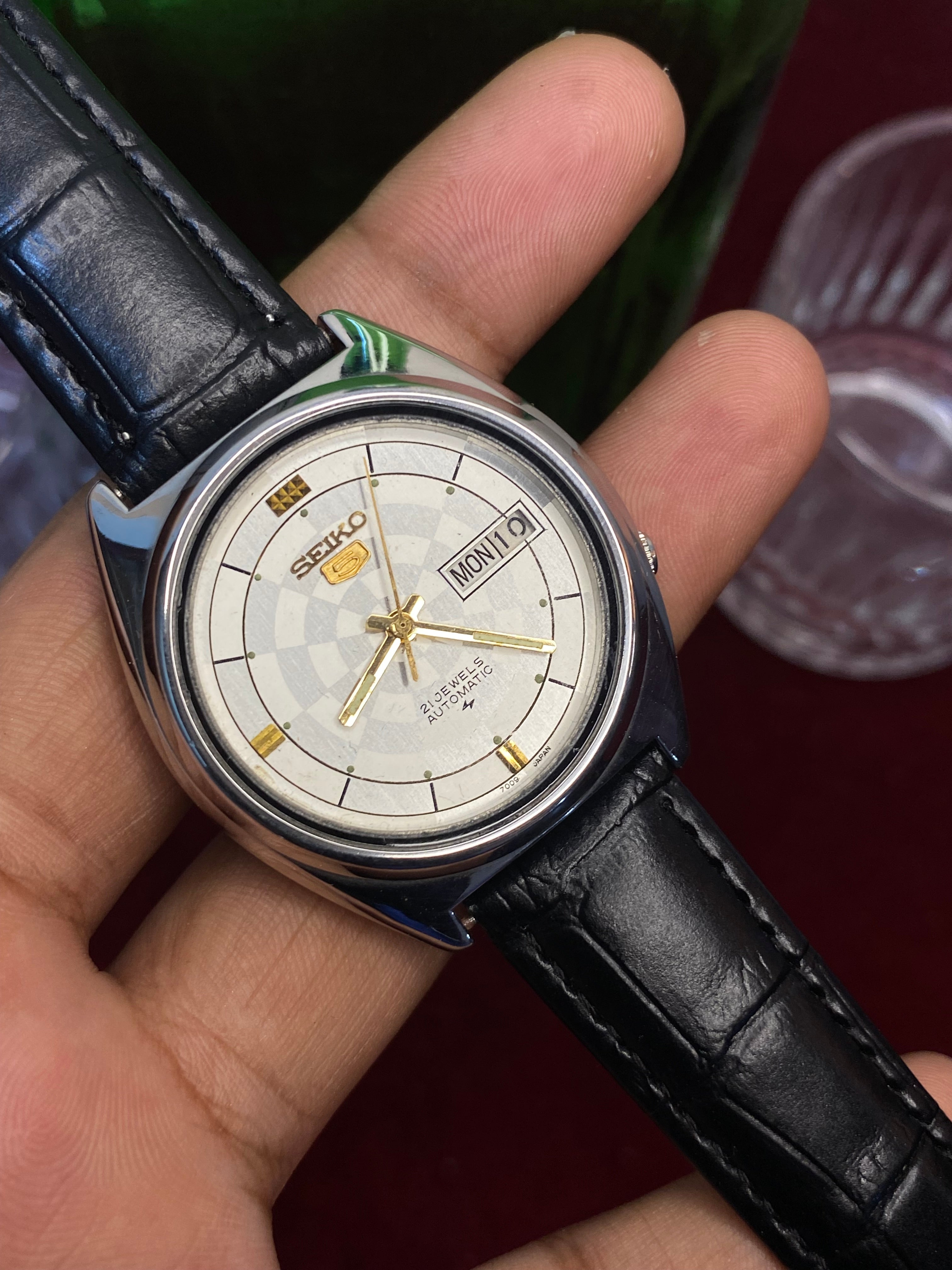 Seiko 5 “Dartboard” — 7009 Concentric-Dial Automatic Watch.