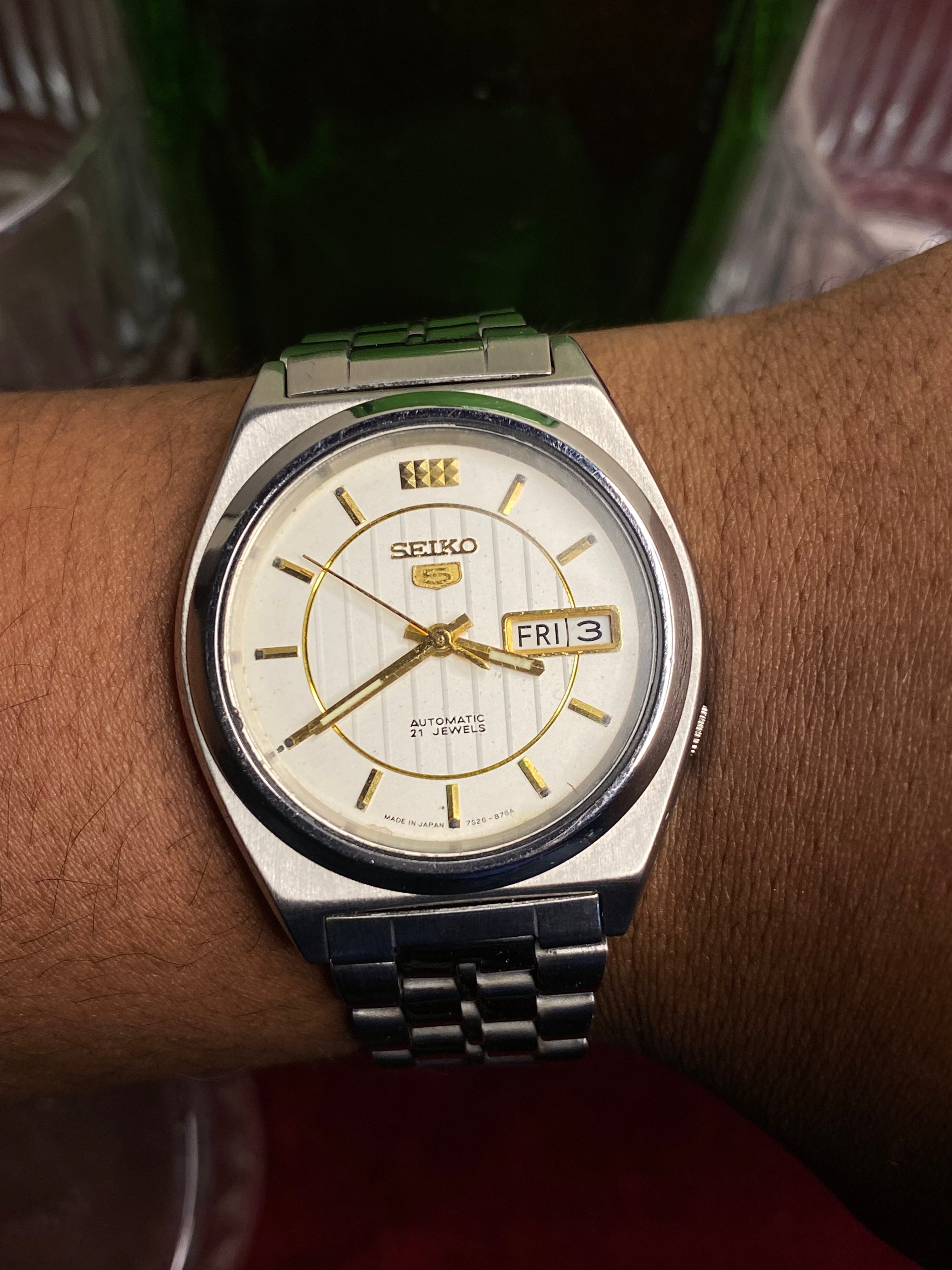 Seiko 5 — White Textured Dial | 38mm Japanese Automatic Watch.