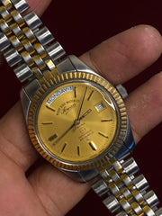 West End Watch Co. Sowar Prima President— Champagne Sunburst Dial, 25 Jewels, Day-Date | Ref. K-5028 | 38mm Swiss Made.