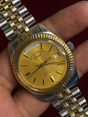West End Watch Co. Sowar Prima President— Champagne Sunburst Dial, 25 Jewels, Day-Date | Ref. K-5028 | 38mm Swiss Made.