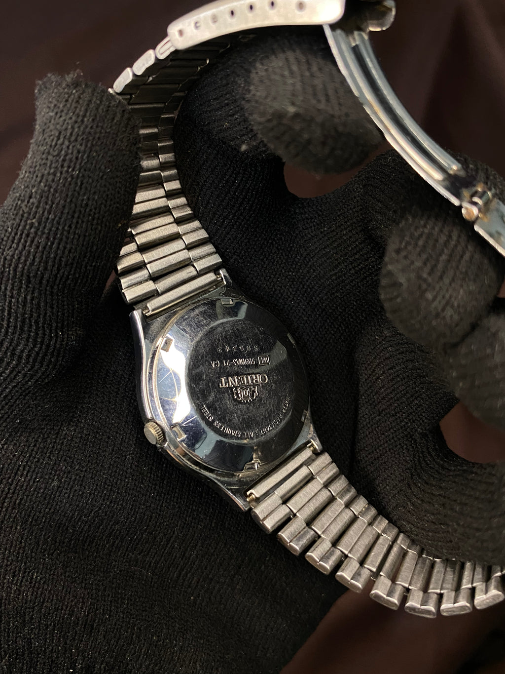 Orient Tri-Star Crystal Sunburst Blue Dial Watch