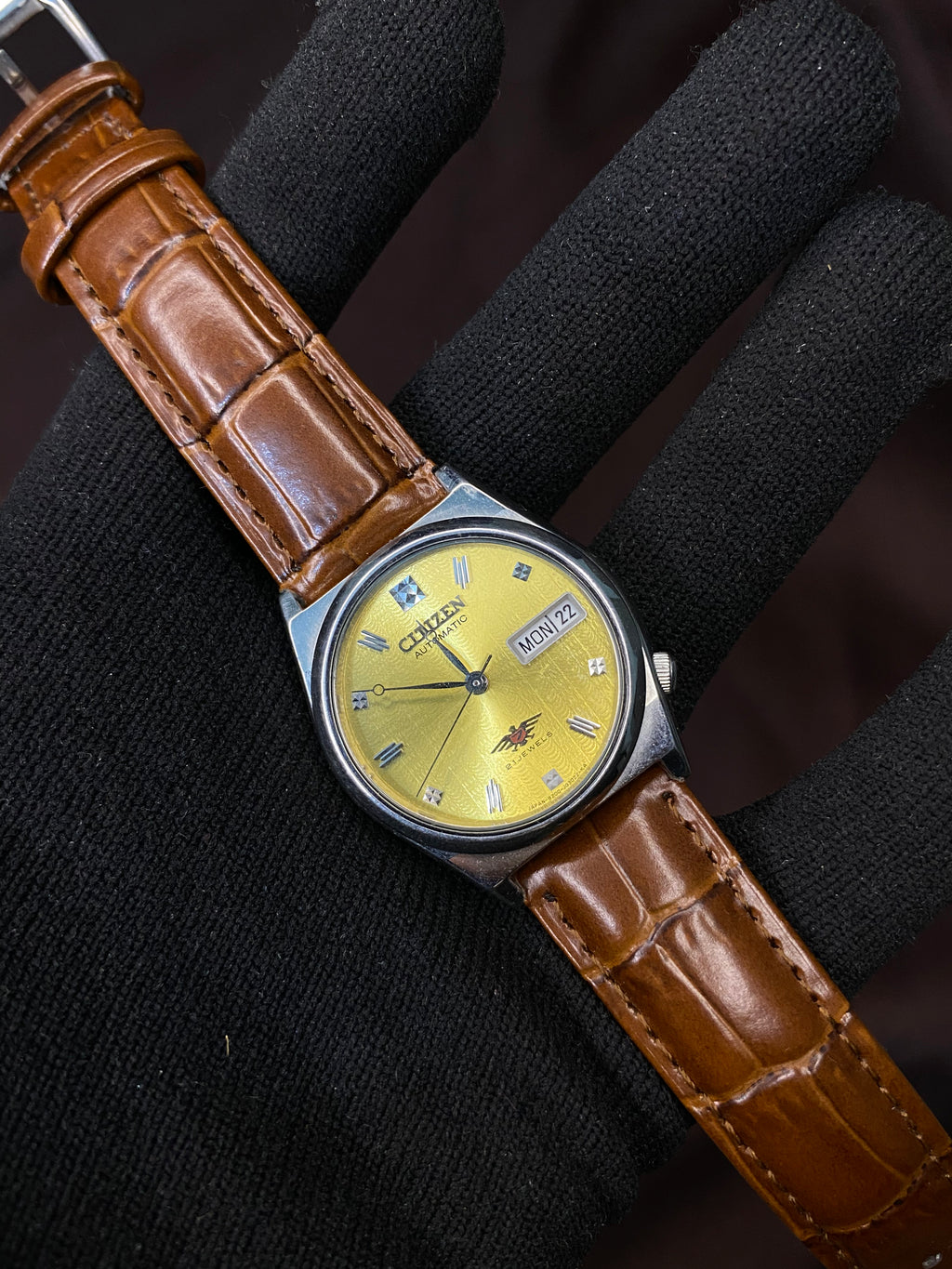 Citizen Eagle 7 Automatic Watch with Brown leather belt