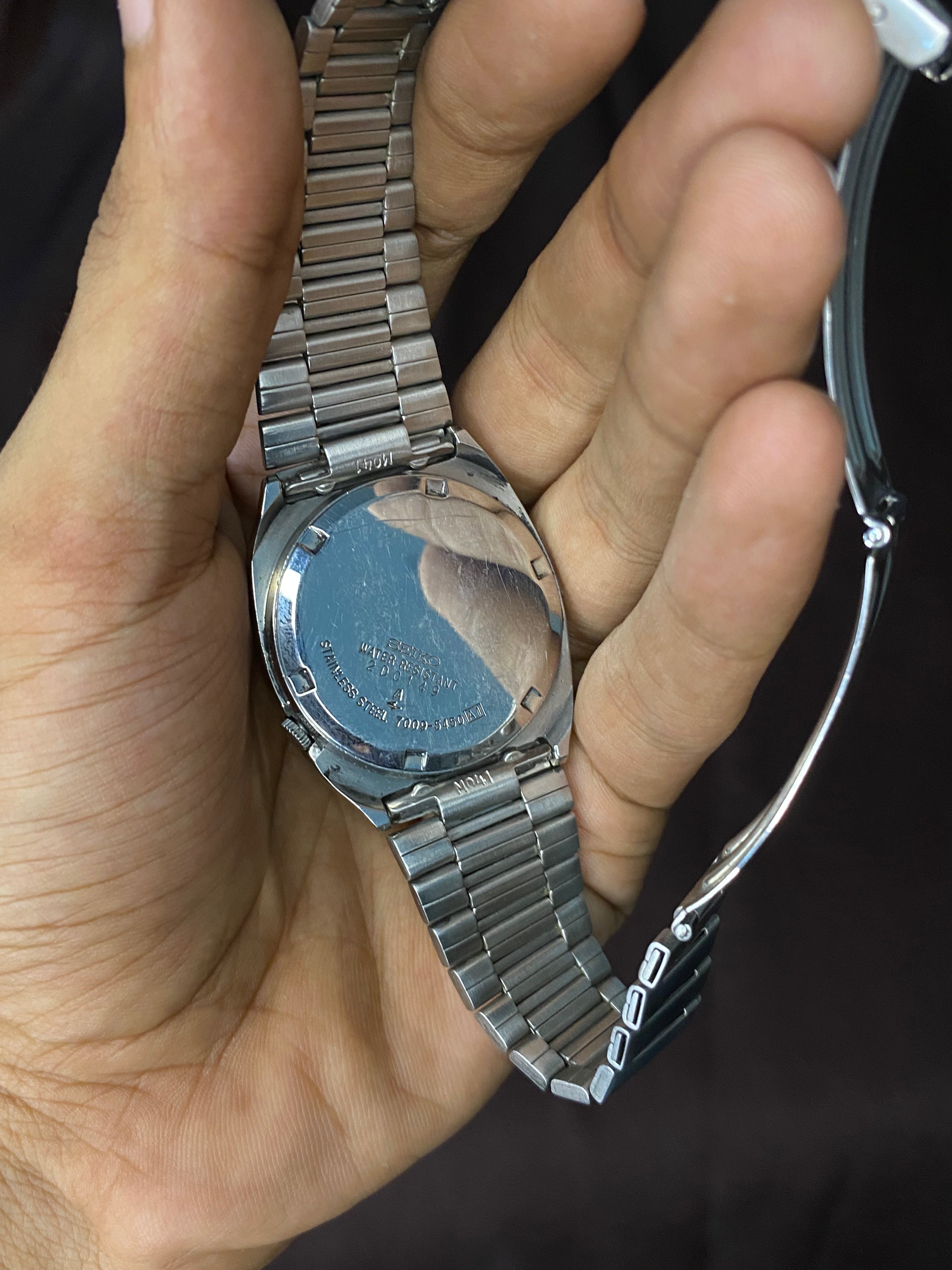 Pristine Seiko 5 TV Dial Textured Black Watch