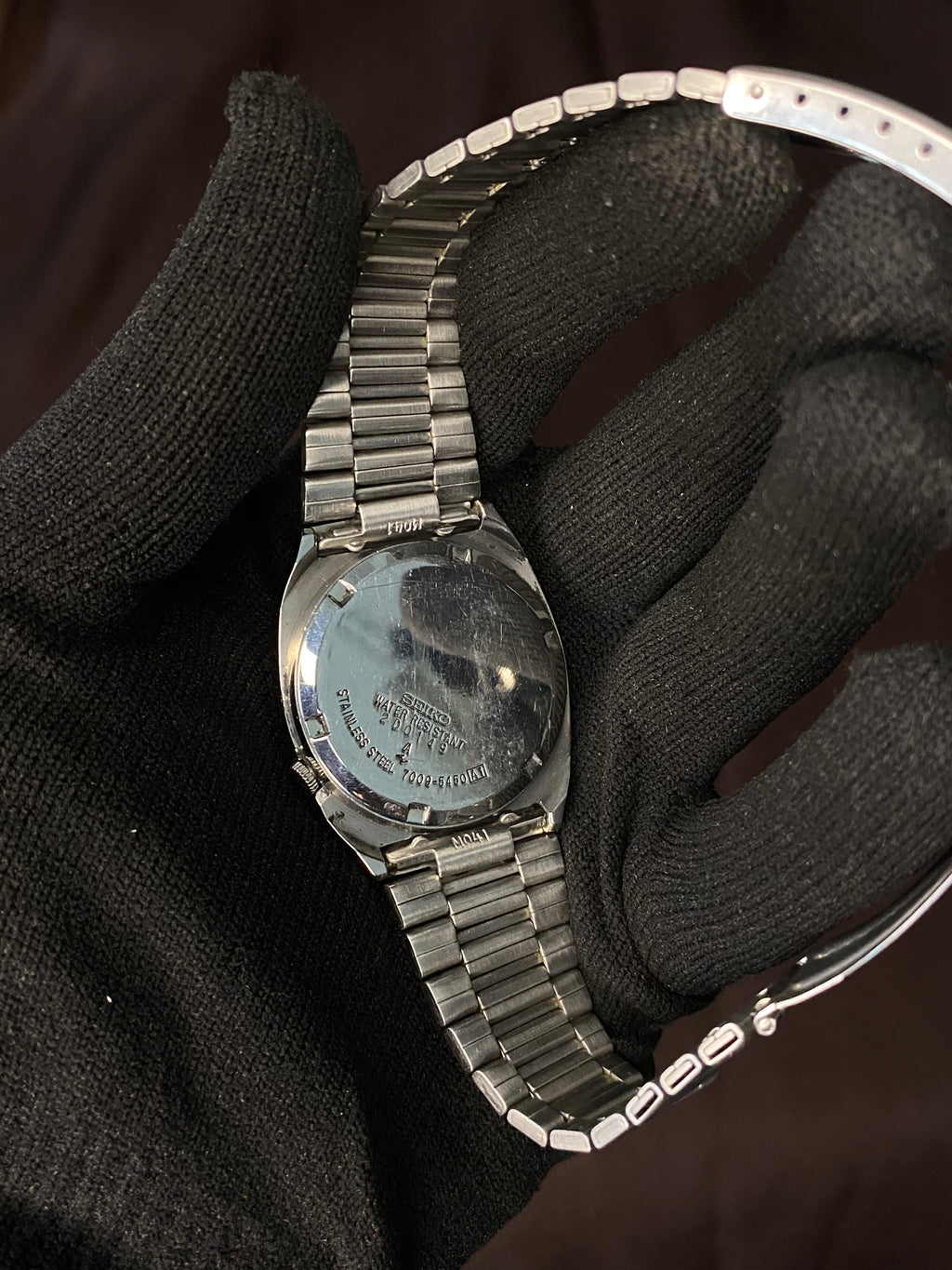 Pristine Seiko 5 TV Dial Textured Black Watch