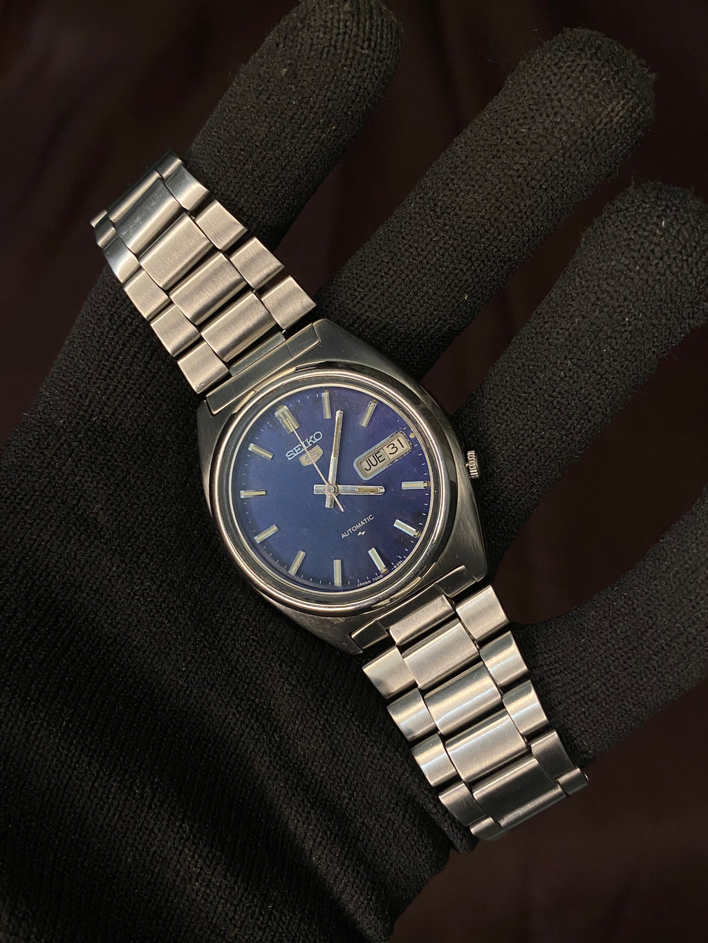 Vintage Seiko 5 Blue Dial Automatic Watch