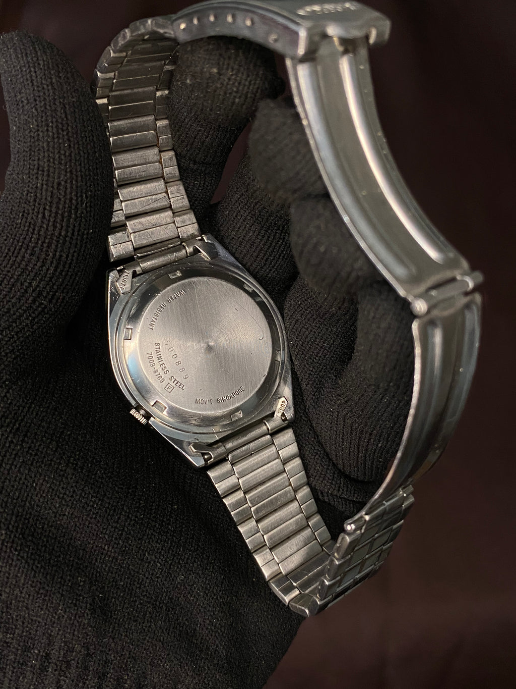 Pristine Seiko 5 Black Silver Dial Watch