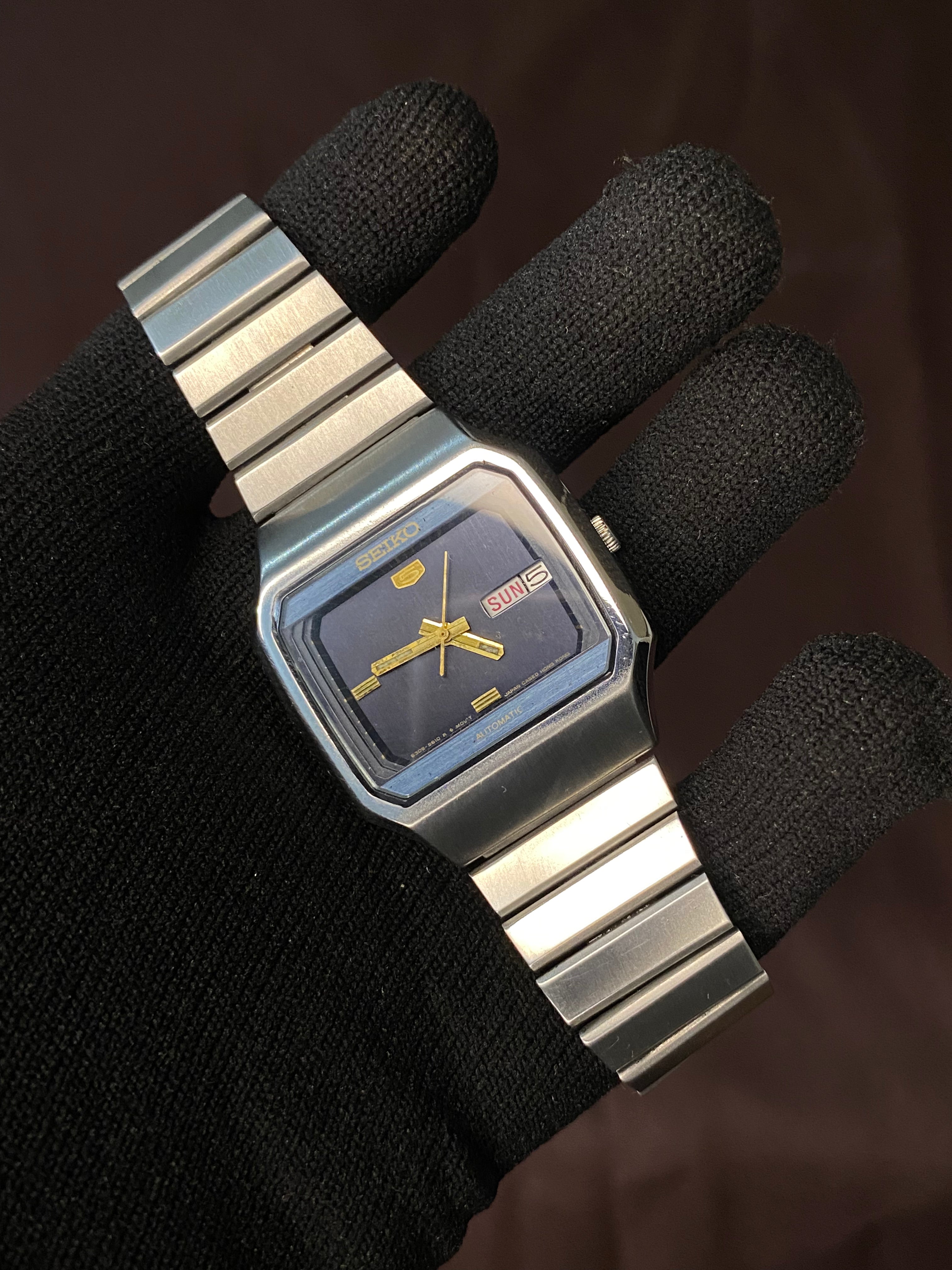Seiko 5 Rare TV Dial Watch with Midnight Blue Dial
