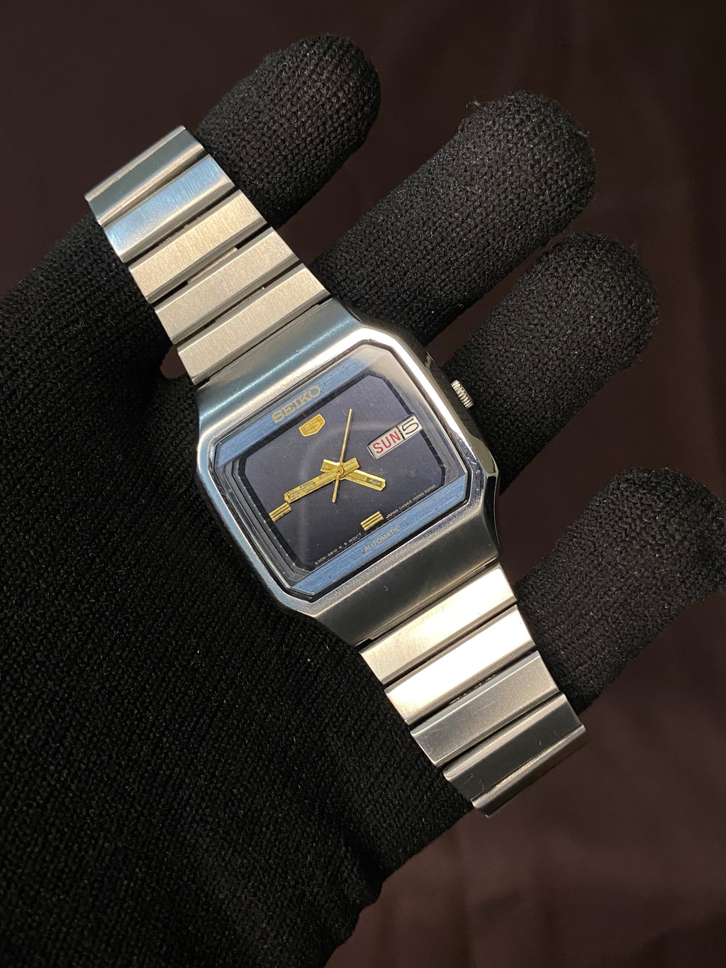 Seiko 5 Rare TV Dial Watch with Midnight Blue Dial