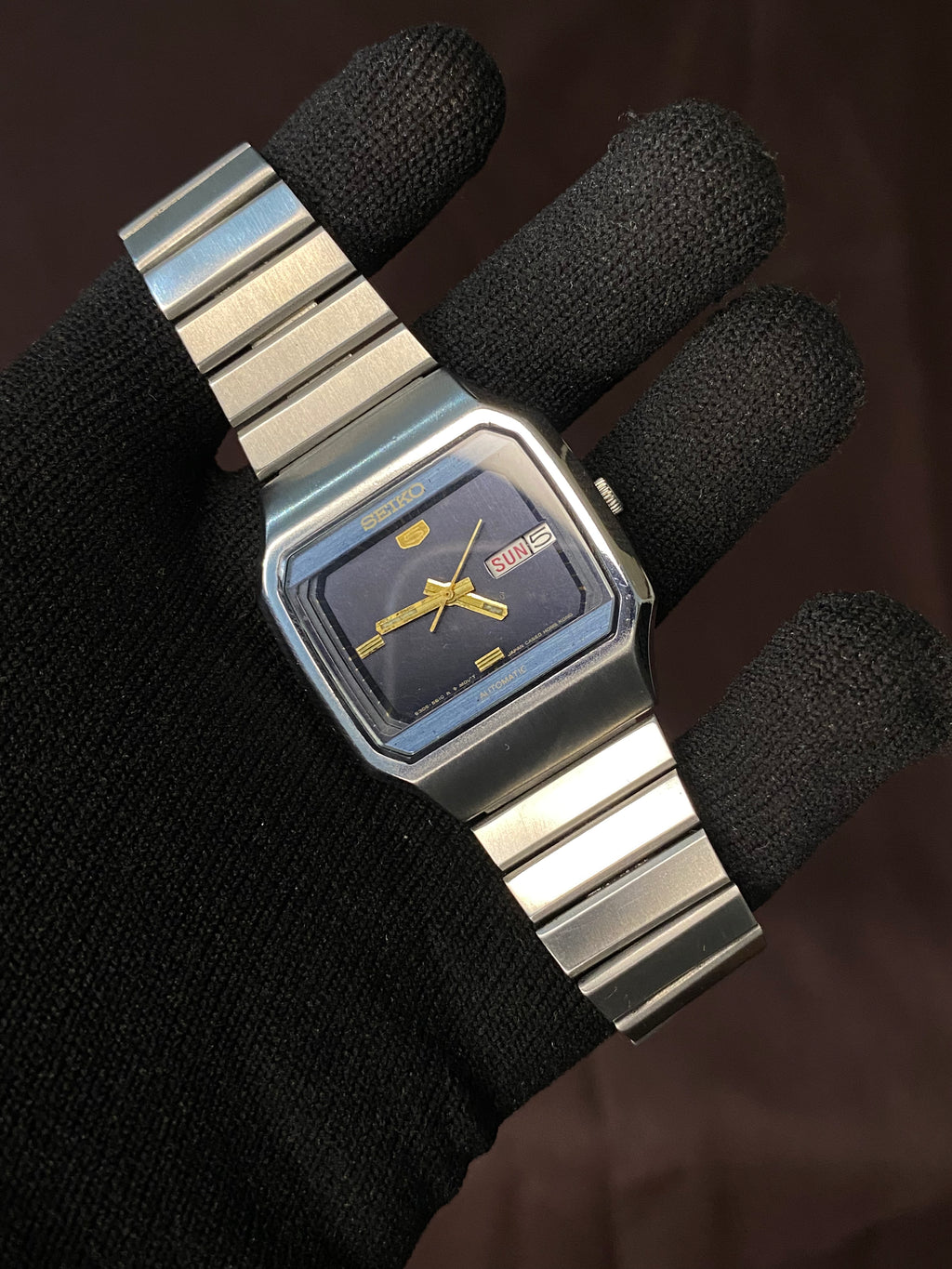 Seiko 5 Rare TV Dial Watch with Midnight Blue Dial