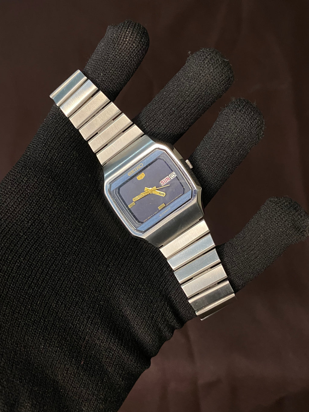 Seiko 5 Rare TV Dial Watch with Midnight Blue Dial
