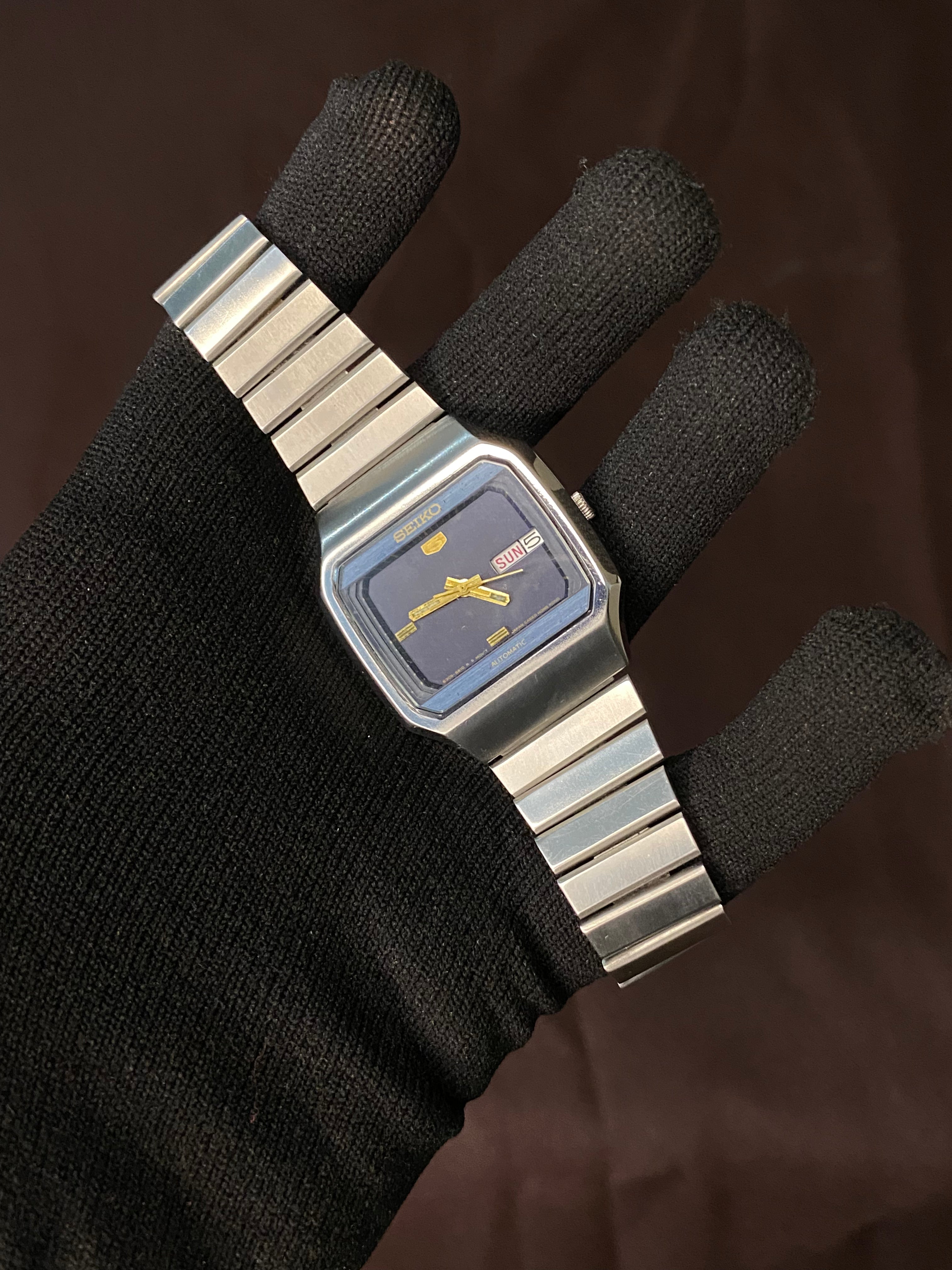 Seiko 5 Rare TV Dial Watch with Midnight Blue Dial