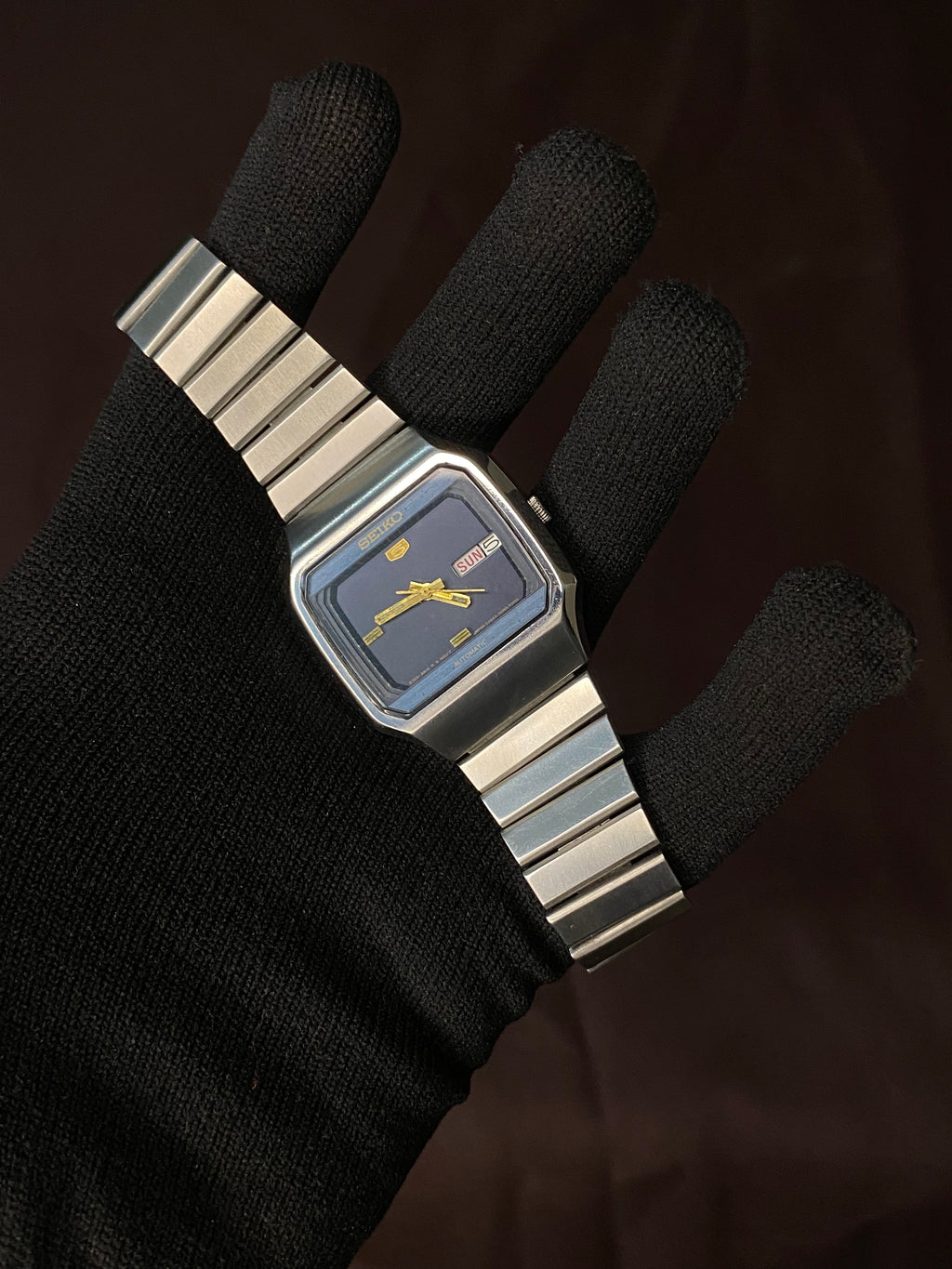 Seiko 5 Rare TV Dial Watch with Midnight Blue Dial